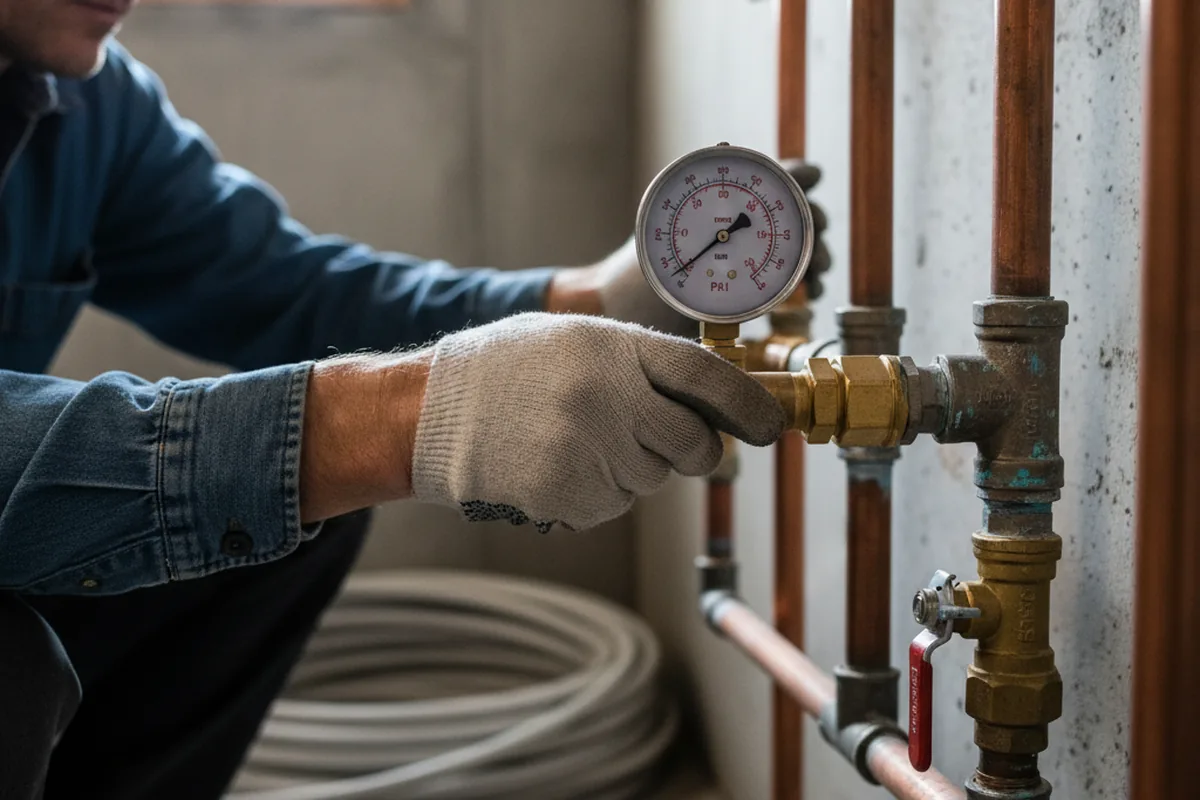 Pressure testing a repaired line during Water Line Repair in Virden
