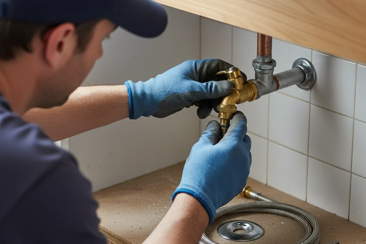 Shutoff valve and fitting work during Burst Pipe Repair in Virden